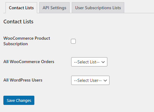 Configure Contact Lists